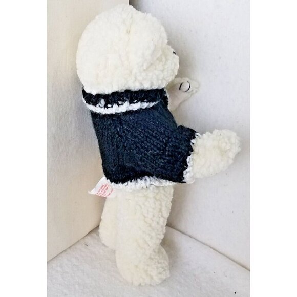 Berkeley Designs white plush Bear 5-Jointed with Boo blue Sweater NWT 10" - Picture 4 of 13